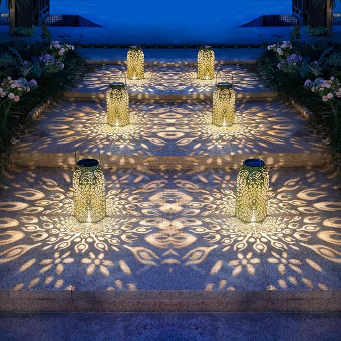 Homeimpro Solar Outdoor Lanterns Waterproof Peacock Gardening Gifts for Mom, Big Solar Garden Yard Art, Outside, Patio, Birthday Mothers' Day Gifts Grandma Wife (2Pack, Antique Green)