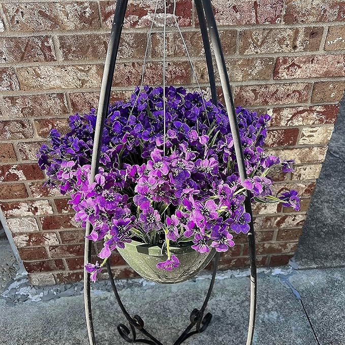 16pcs Outdoor Artificial Flowers UV Resistant Fake Flowers Bulk Artificial Flowers for Decoration Faux Silk Flowers for Garden Porch Window Box Hanging Planter Decorating