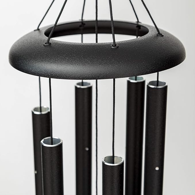 Corinthian Bells by Wind River - 27 inch Black Wind Chime for Patio, Backyard, Garden, and Outdoor Decor (Aluminum Chime) Made in The USA