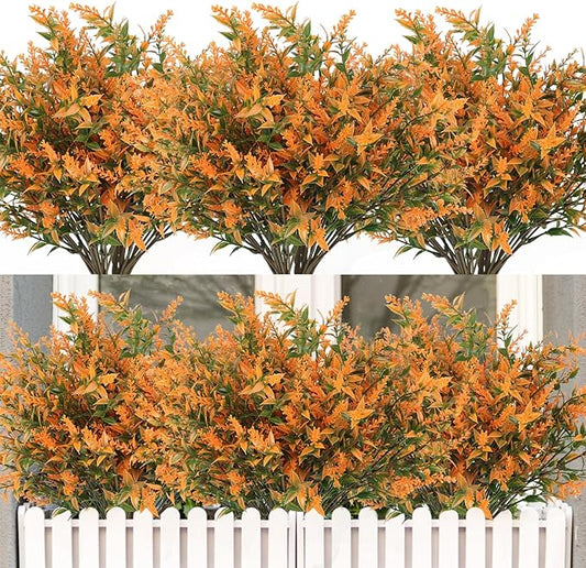 RECUTMS Artificial Plants Outdoor Fake Flowers for Outside Outdoor Flowers Artificial for Porch Artificial Outdoor Flowers UV All Weather Resistant Plastic Flowers for Outside Decoration(Salmon)