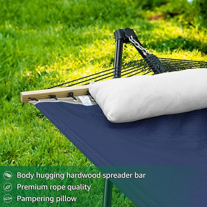 Tranquillo Unity Adjustable Hammock Stand, 800 lbs Capacity Steel Double Hammock Stand for 2 Persons, Premium Pre-Assembled Stand for Indoor Outdoor, Aegean