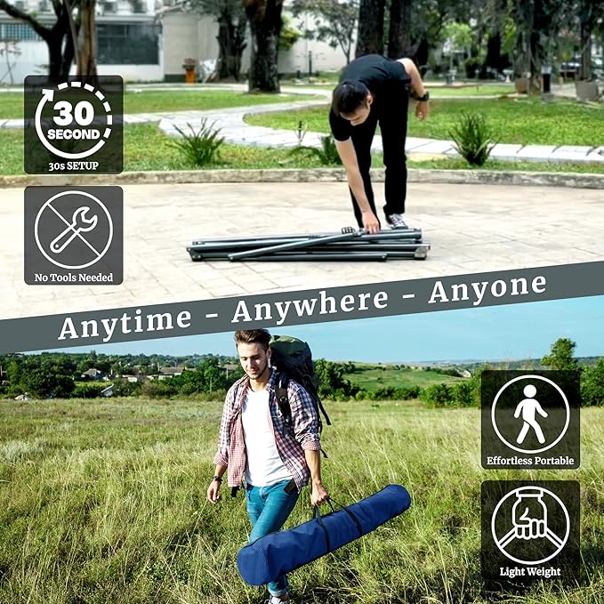 Tranquillo Universal Hammock Stand 600 lbs Capacity, Instant 20s Foldable, 3-Year Warranty Hammock with Stand, 2 Person Camping Revolutionary Portable No Screws, Premium Hammocks, Black