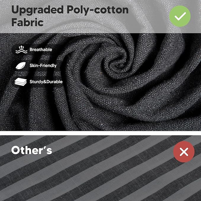 SUNCREAT Extra Large Double Hanging Hammock for Camping, Hammocks for Outside 2 Person Heavy Duty, Dark Gray with Tassels