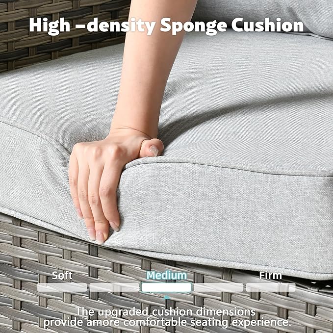 2 Pack Wicker Patio Furniture Chairs,Outdoor Rattan Chairs with Armrest Support 250 lb,Gray