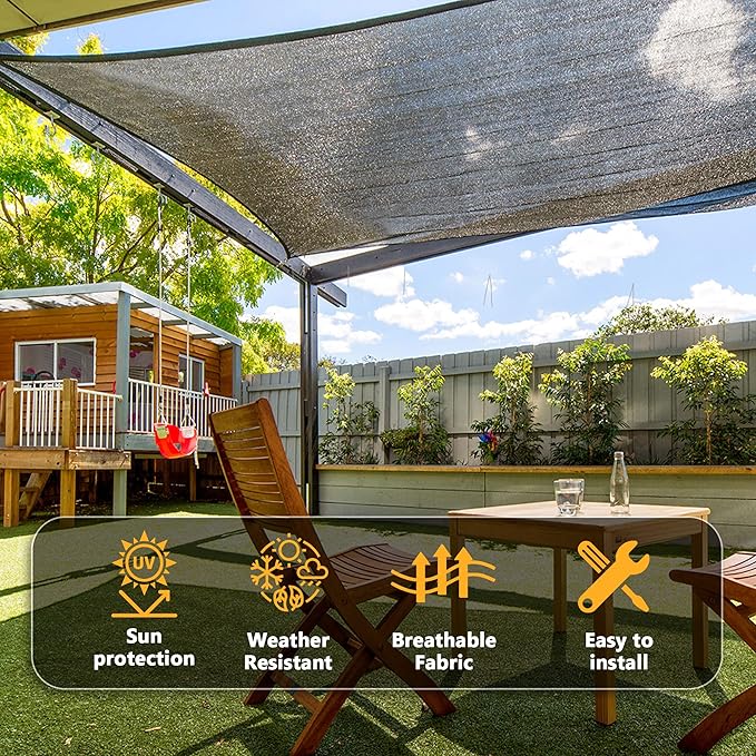 VICLLAX 90% Shade Cloth, 4x16FT Durable Black Mesh Trap with Every 3 FT Grommet, Sun Shade Fabric Netting for for Plants Cover, Greenhouse, Chicken Coop, Barn Kennel, Garden Patio