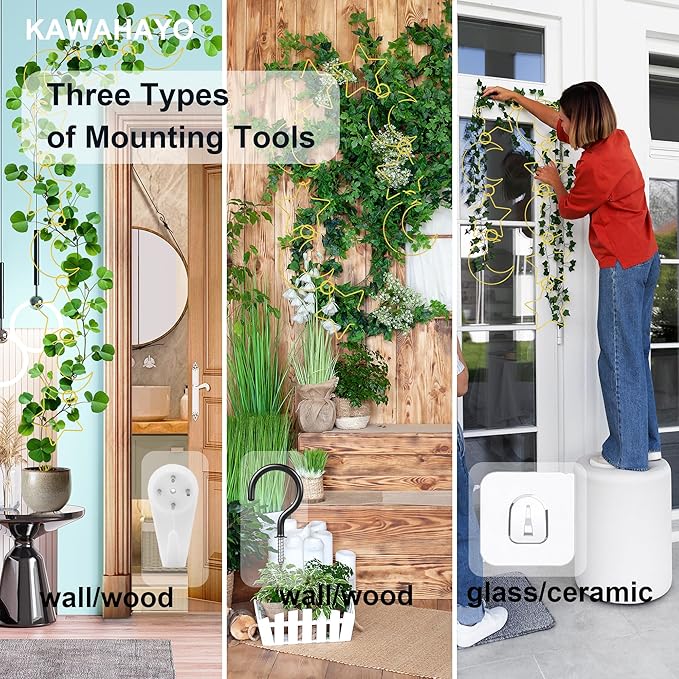 20 Pcs Plant Trellis for Climbing Plants, Chain Trellis, Garden Plant Wall Trellis, Vine Support Houseplant Accessories for Monstera, Pothos, Ivy, Climbing Plants Indoor Outdoor (Gold Moon and Star)