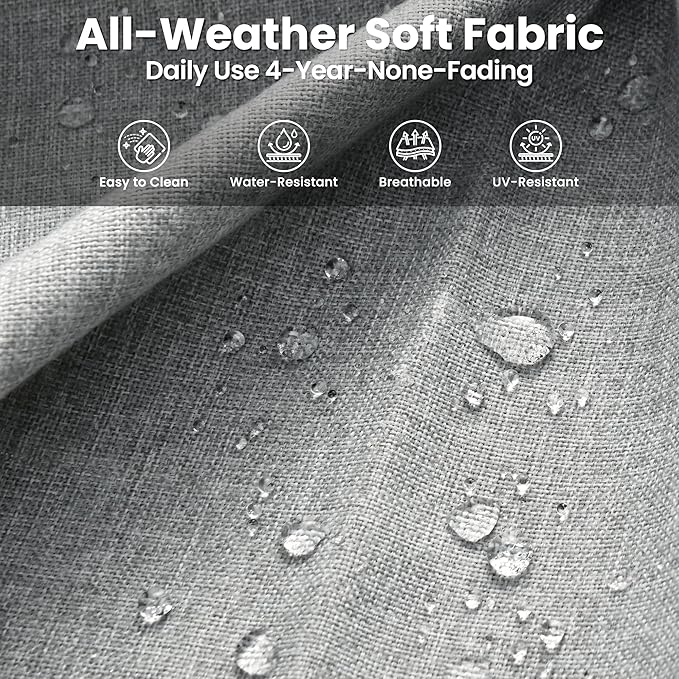 ovios 6 Pieces Patio Furniture Set, Outdoor Wicker Sofa Couch with Swivel Chairs Ottomans Comfy Cushions, All Weather High Back Modern Conversation Sets, Grey Rattan, Grey