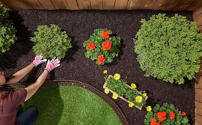 Rubberific Premium Shredded Rubber Mulch for Gardens, Lawns, and Landscaping | Long Lasting Color | Looks Like Natural Wood Mulch (75 CU. FT. - 1,350 LBS, Brown)