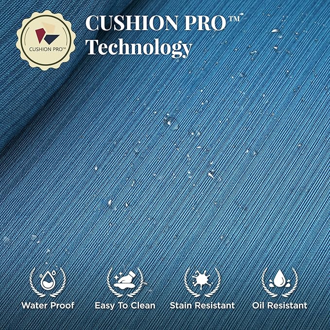 Patio Furniture Set 5 pcs, Outdoor Patio Furniture, 3-Seat Sofa, 2 Rocking Chairs, 2 Ottomans and 5.75" Extra Thick Cushion, Conversation Set for Backyard Deck,Gemstone Blue