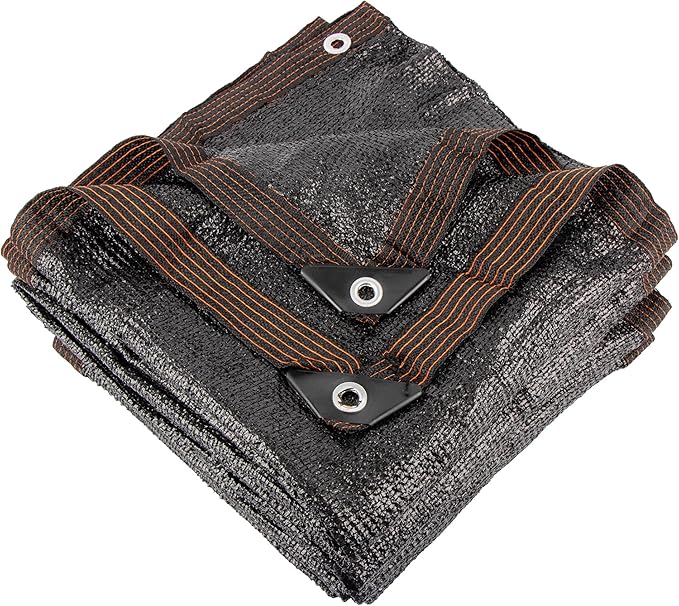 70% 10 X 12 FT Black Shade Cloth, Outdoor Sunblock Shade Cloth with Grommets, Durable Sun Shade Netting Shading Antifreezing for Patio, Garden, Plants Cover, Greenhouse, Barns, Dog Kennel