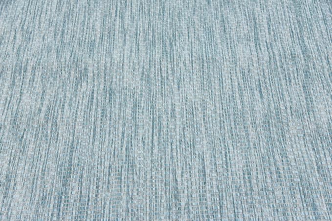 Unique Loom Collection Casual Transitional Solid Heathered Indoor/Outdoor Flatweave Area Rug (5' 3" x 8' Rectangle, Aquamarine/Ivory)