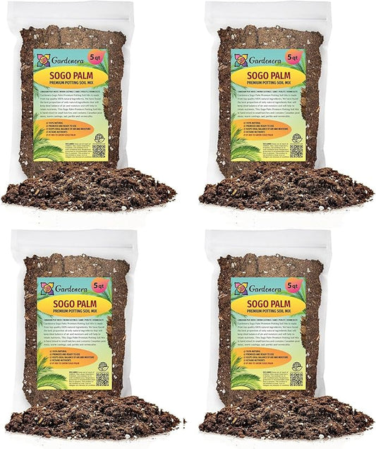Gardenera SOGO Palm Potting Mix - Unlock Robust Growth and Striking Form with Our High-Performance Formula - 20 Quart