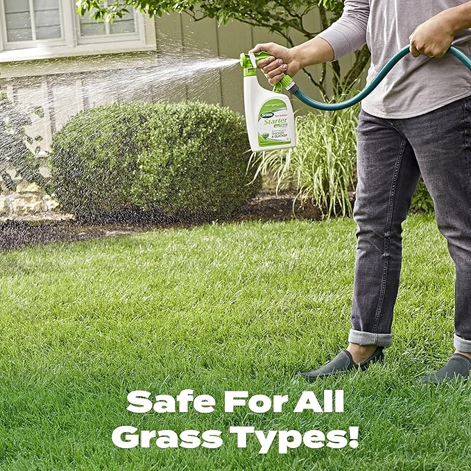 Scotts Turf Builder Starter Food for New Grass Ready-Spray, Use on Newly Seeded Lawns or After Installing Sod, For All Grass Types, 600 sq. ft., 32 oz.