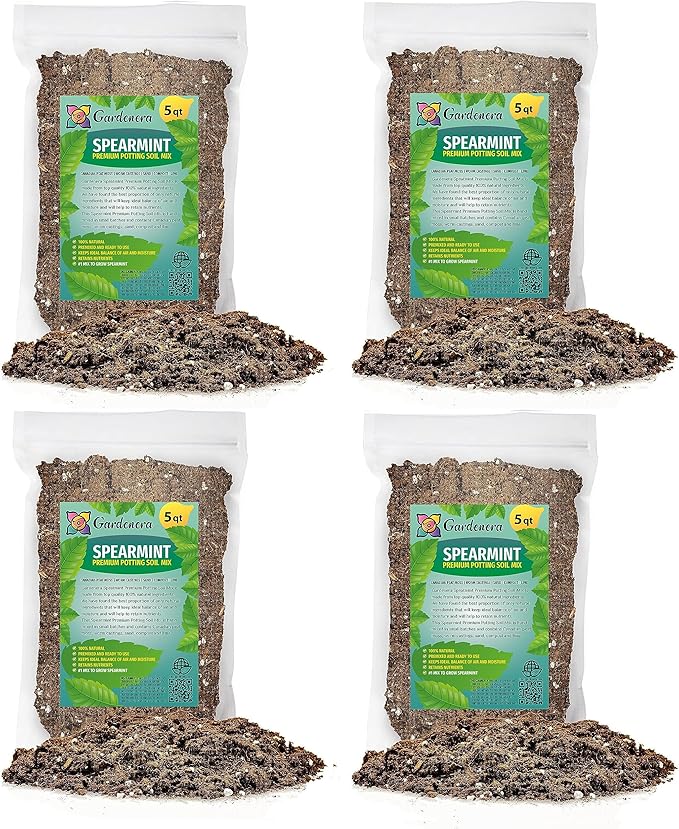 Gardenera Spearmint Plant Potting Mix - Unlock Robust Growth and Invigorating Scent with Our High-Performance Formula - 20 Quart