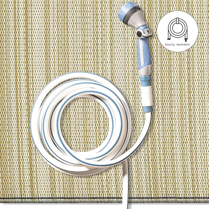 Fab Habitat Outdoor Rug - Waterproof, Fade Resistant, Crease-Free - Premium Recycled Plastic - Striped - Porch, Deck, Balcony, Mudroom, Laundry Room, Patio - Cancun Shadow - Sand & Black - 3 x 5 ft