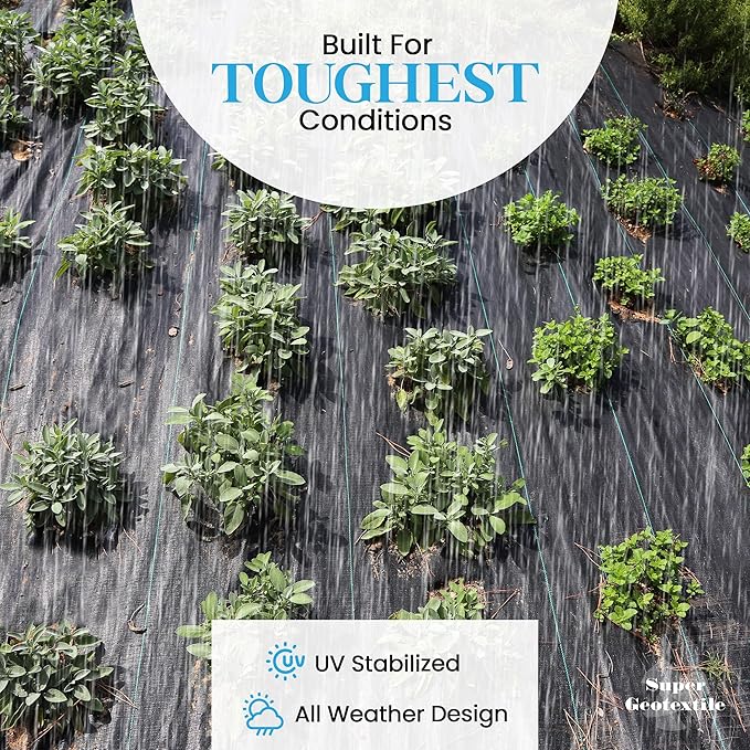 Woven Geotextile Fabric for Driveway and Road Stabilization, Construction Underlayment, Erosion Control, Commercial Grade 50 Year for Gravel Roads and Pavers (12.5x100) Ships Folded